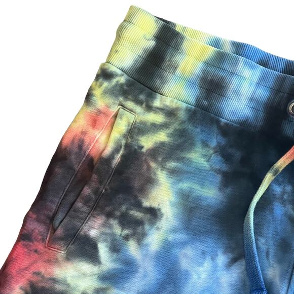 Guess Tie Dye Shorts Mens Size Medium Cotton French Terry Drawstring Waist - Picture 5 of 9